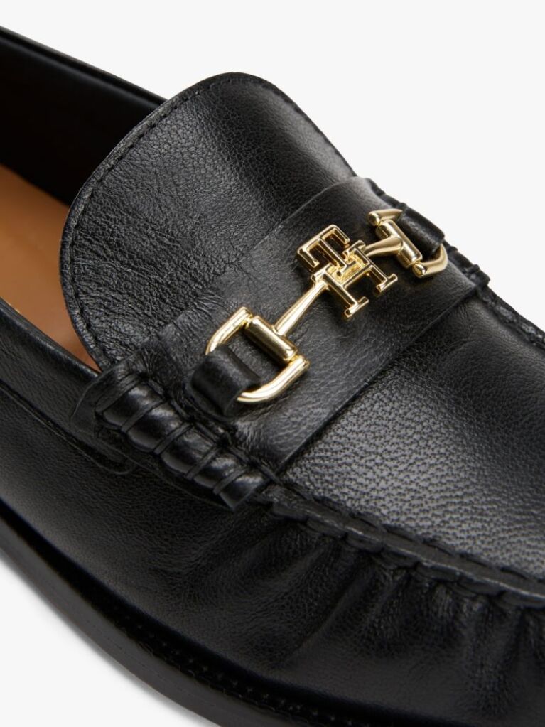 Μαύρο Δερμάτινα Horsebit Loafers  Γυναίκες