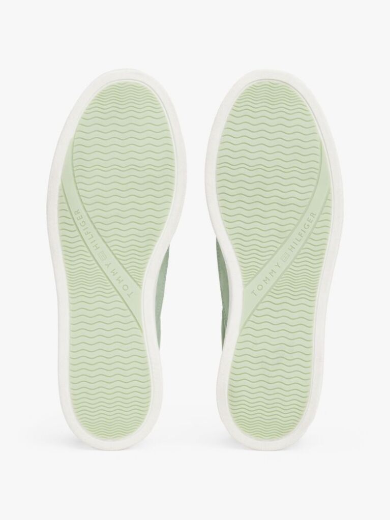 Πράσινο Δερμάτινα Sneakers Με Μεταλλικό Λογότυπο  Γυναίκες