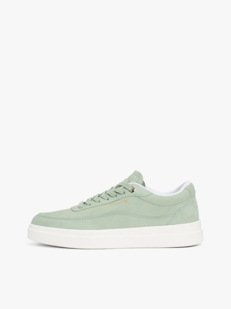 Πράσινο Δερμάτινα Sneakers Με Μεταλλικό Λογότυπο  Γυναίκες