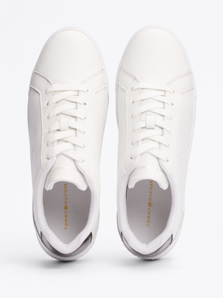 Άσπρο Δερμάτινα Sneakers Με Πάτο Flatform  Γυναίκες