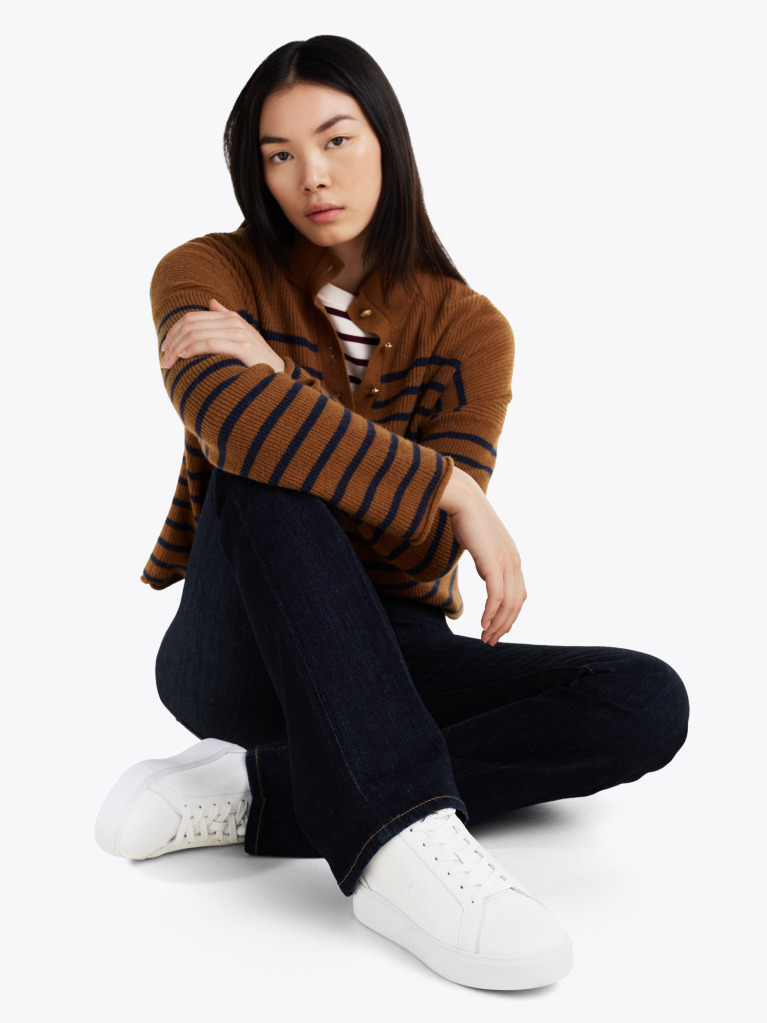 Άσπρο Δερμάτινα Sneakers Με Πάτο Flatform  Γυναίκες
