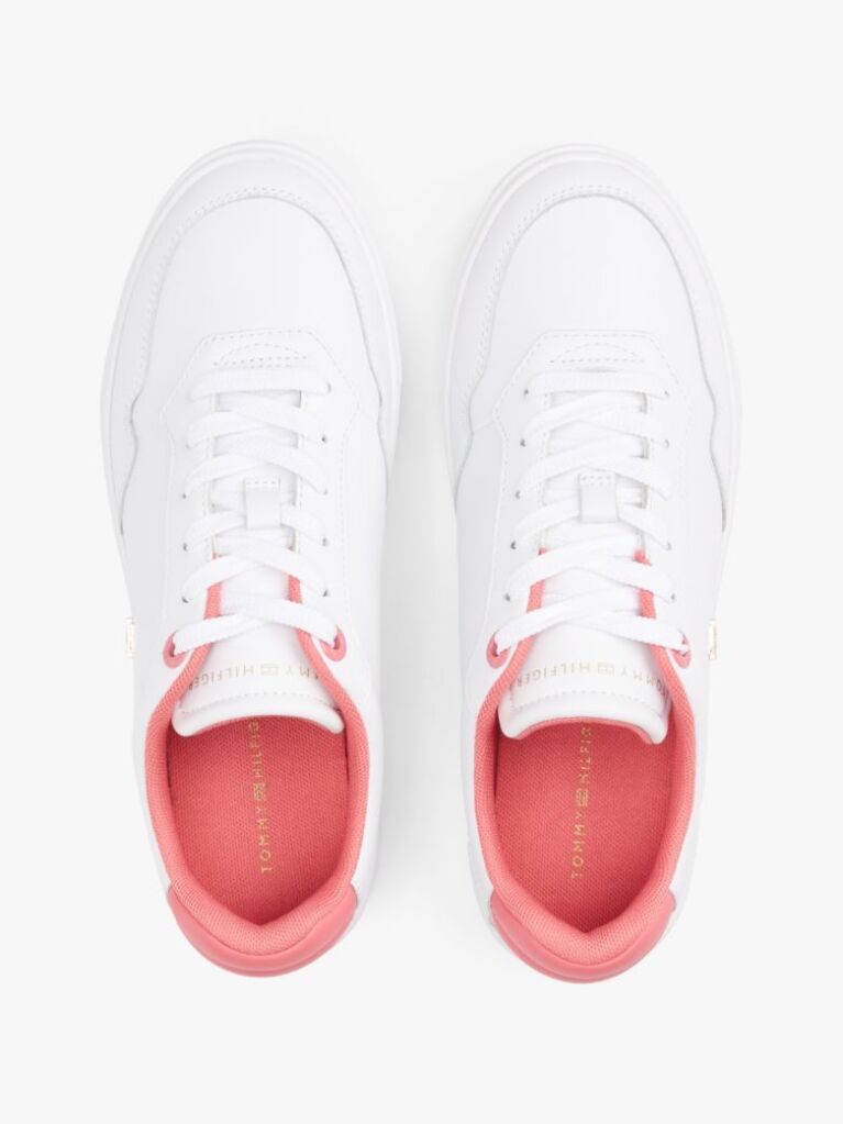 Άσπρο Δερμάτινα Sneakers Με Colour-Pop Λεπτομέρειες  Γυναίκες