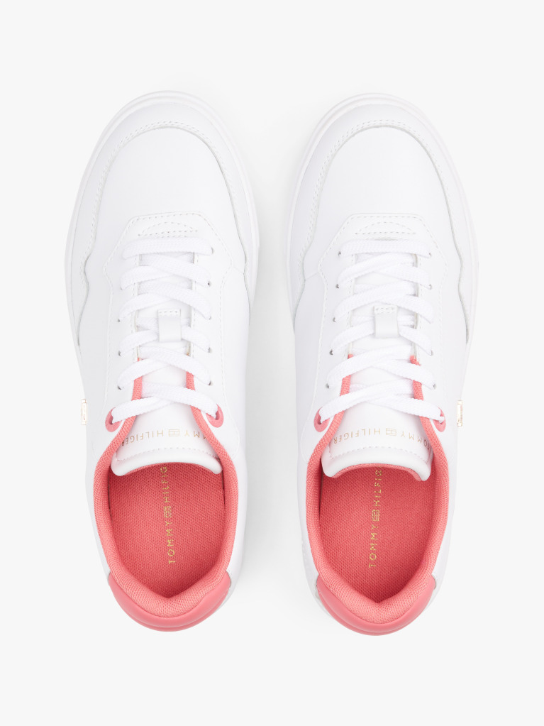 Άσπρο Δερμάτινα Sneakers Με Colour-Pop Λεπτομέρειες  Γυναίκες
