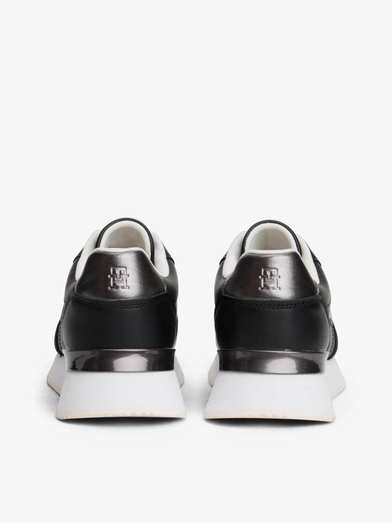 Μαύρο Δερμάτινα Sneakers Με Χρυσές Λεπτομέρειες  Γυναίκες