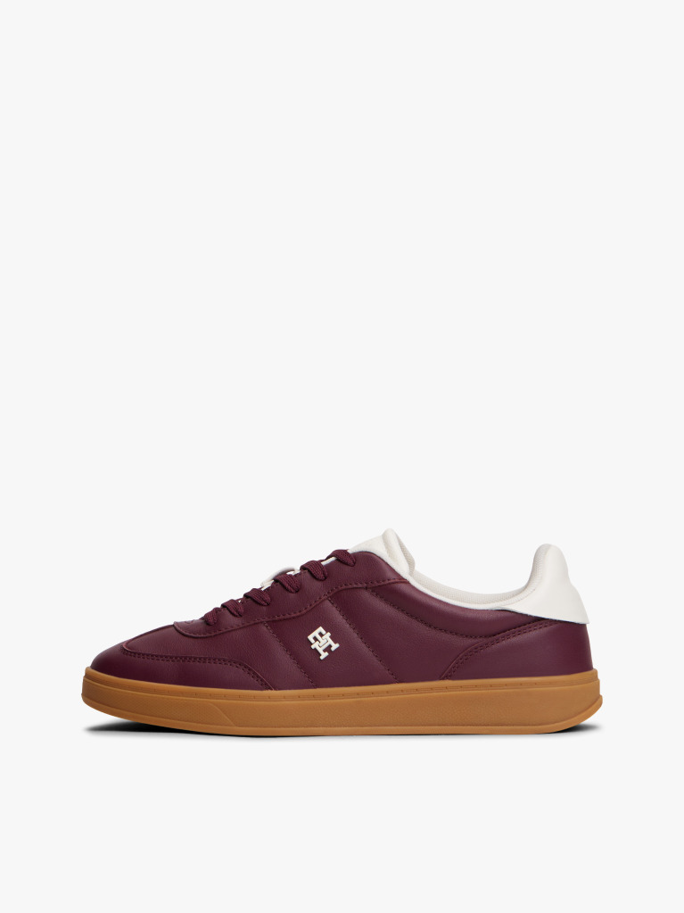 Brown Heritage Shiny Leather Trainers  Women