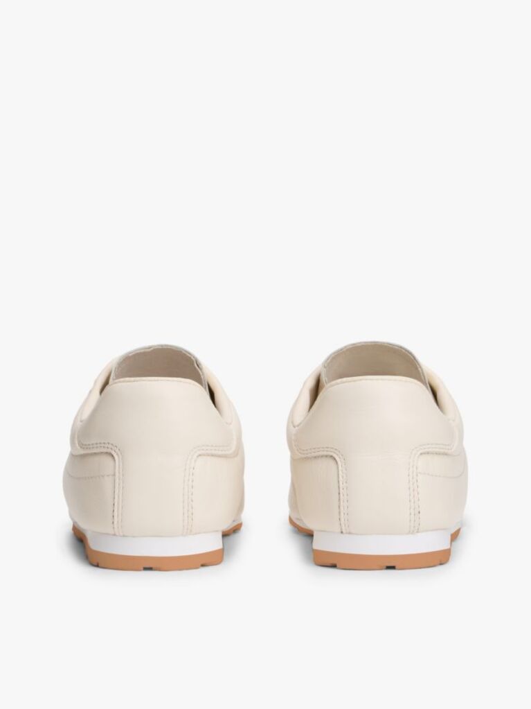 Μπεζ TH Monogram Δερμάτινα Sneakers Με Χαμηλό Κόψιμο  Γυναίκες