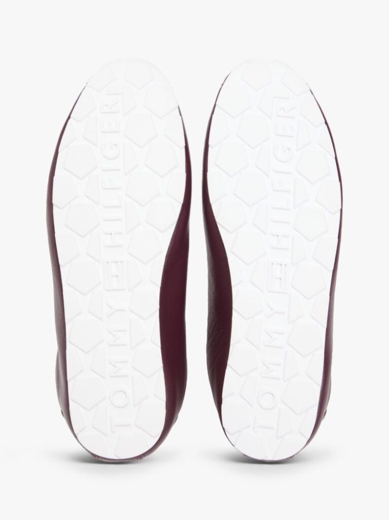 Κόκκινο TH Monogram Δερμάτινα Sneakers Με Χαμηλό Κόψιμο  Γυναίκες