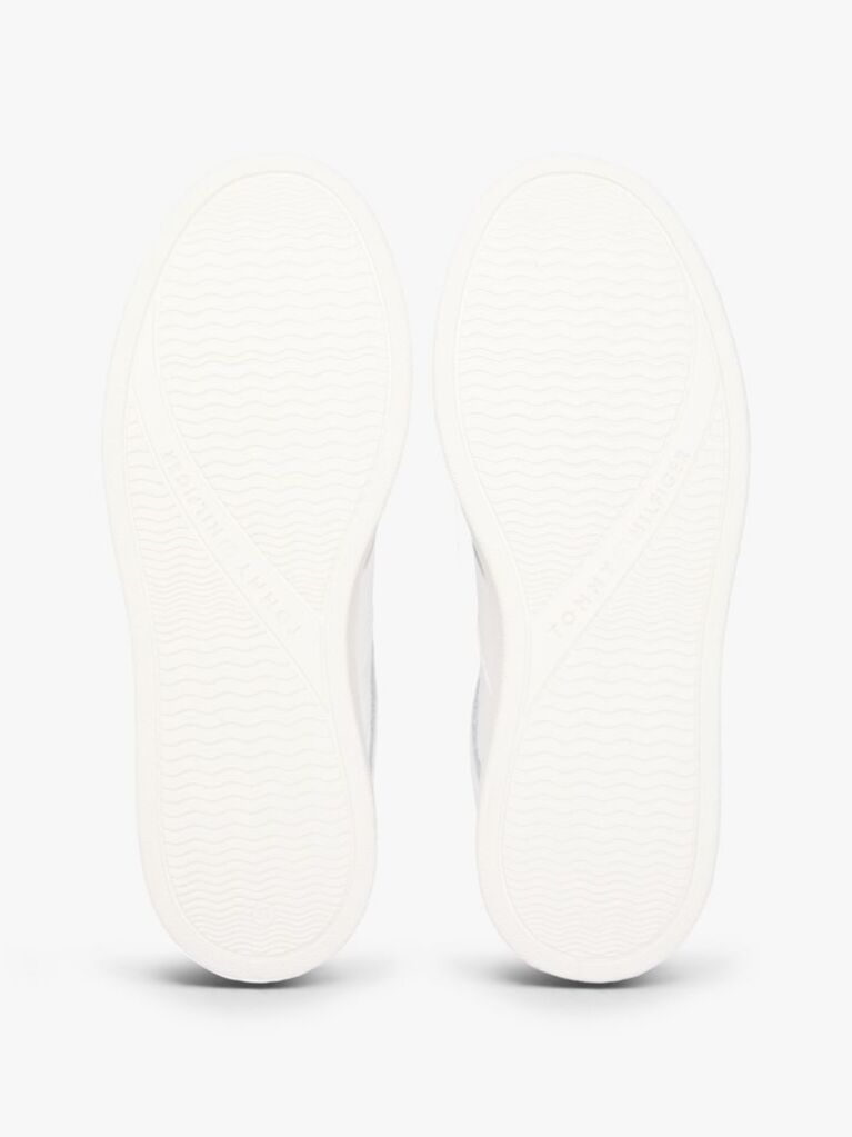 Άσπρο TH Monogram Δερμάτινα Sneakers Με Ανάγλυφο Λογότυπο  Γυναίκες