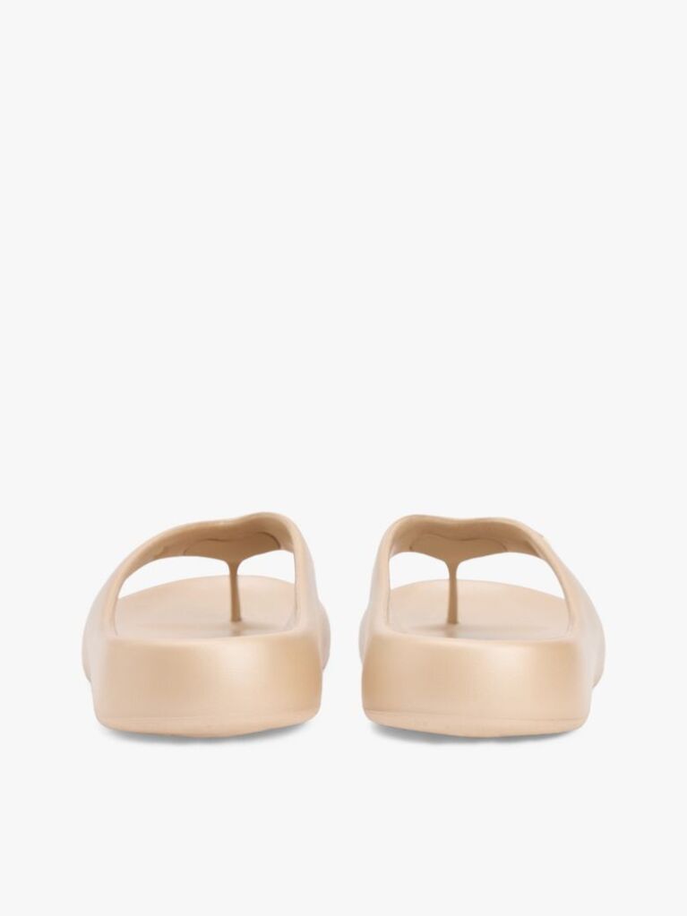 Beige Iridescent Moulded Flip-Flops  Women