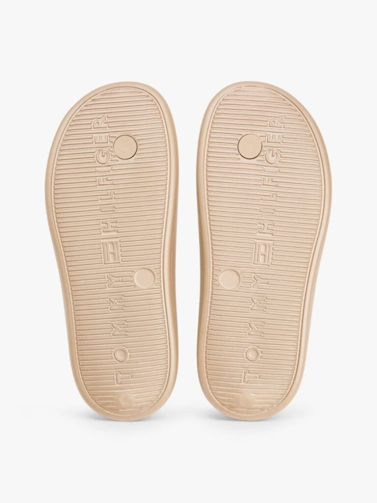 Beige Iridescent Moulded Flip-Flops  Women