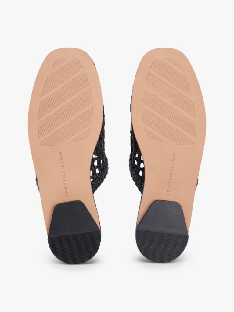 Black Woven Flat Mules  Women