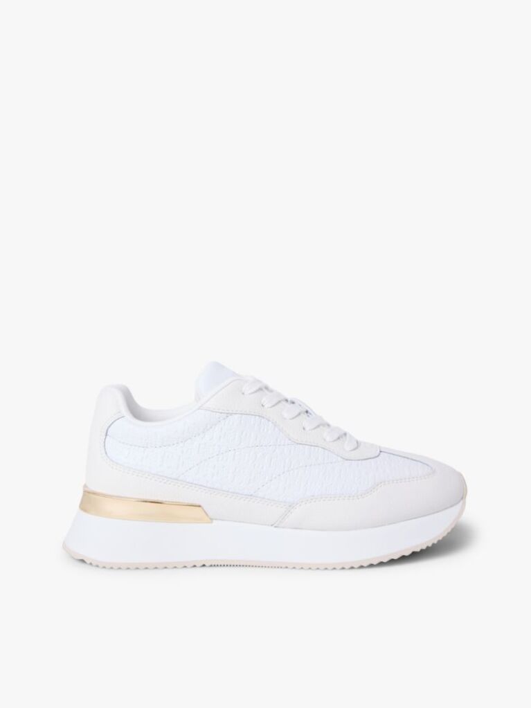 Άσπρο Δερμάτινα Sneakers Με Μίξη Υφών Και Μονόγραμμα TH  Γυναίκες