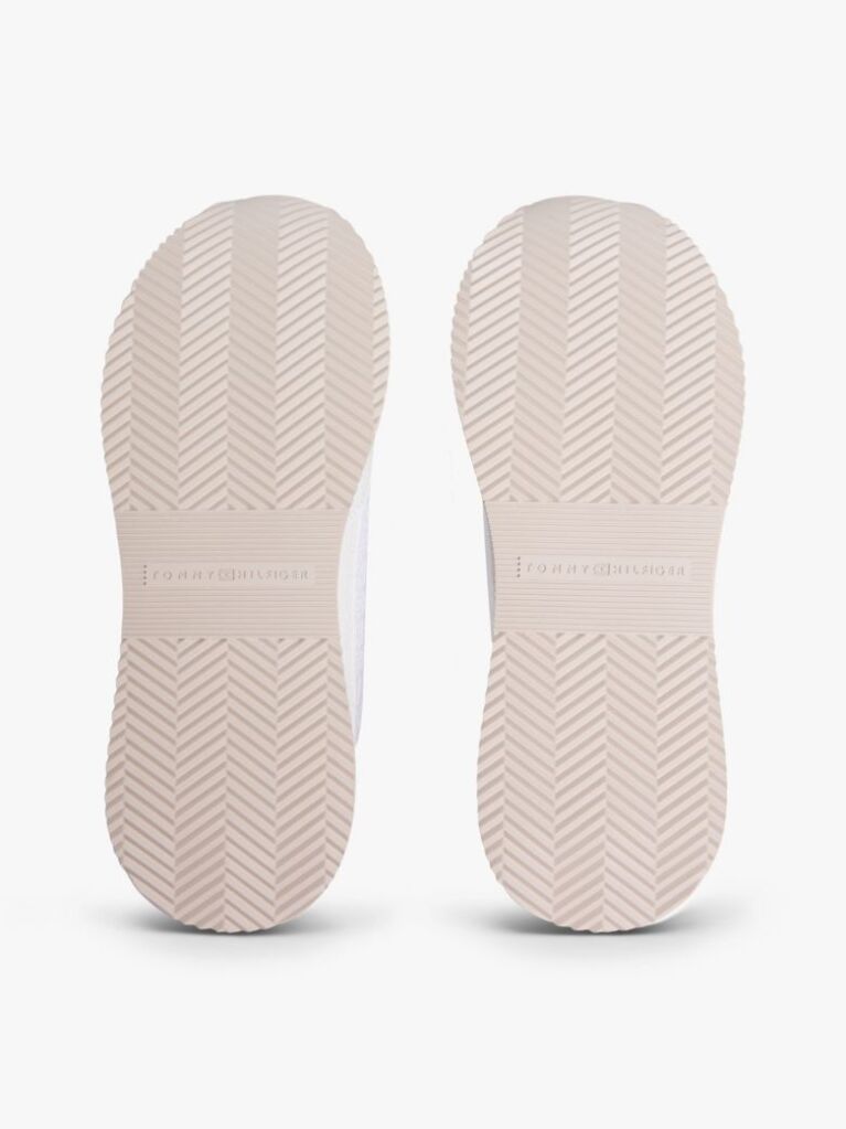 Άσπρο Δερμάτινα Sneakers Με Μίξη Υφών Και Μονόγραμμα TH  Γυναίκες