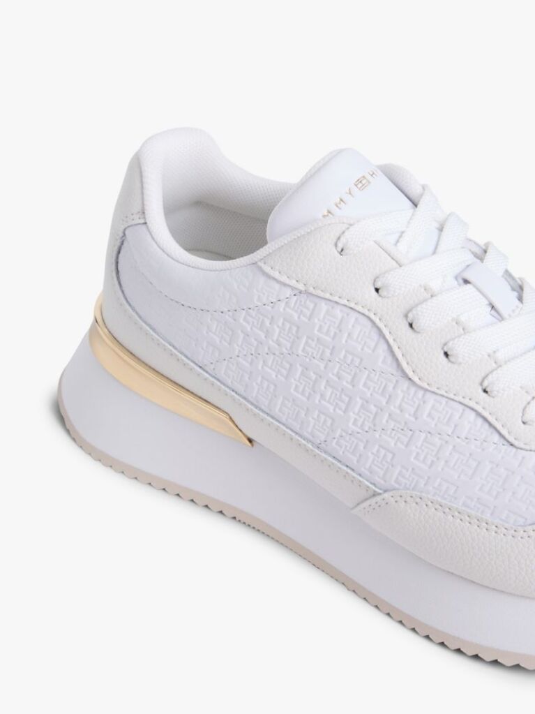 Άσπρο Δερμάτινα Sneakers Με Μίξη Υφών Και Μονόγραμμα TH  Γυναίκες