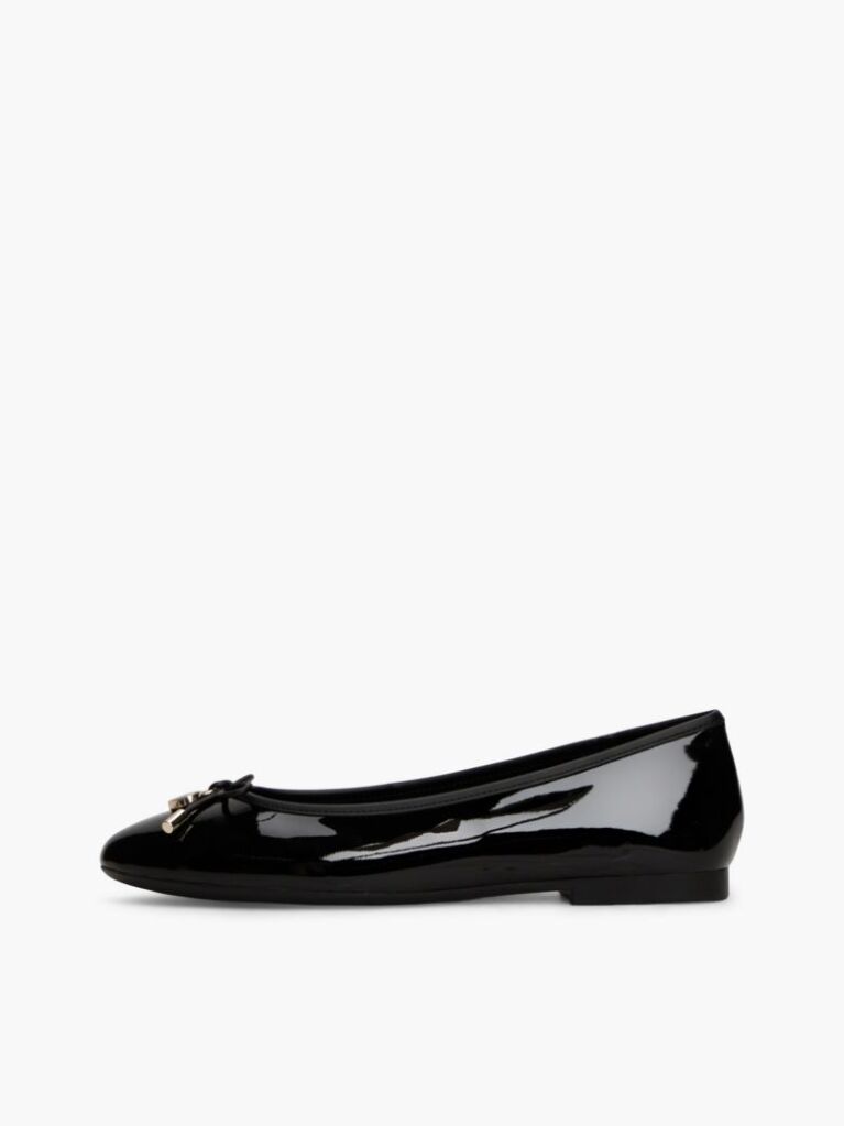 Black Patent Leather Padlock Charm Ballerinas  Women