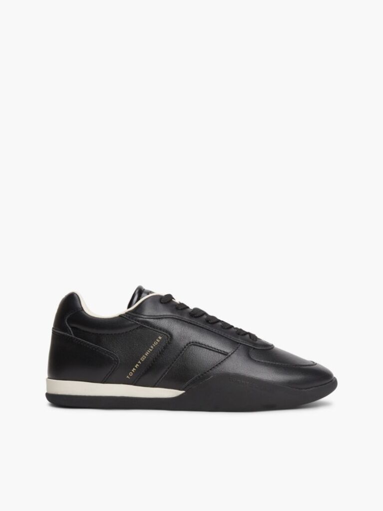 Black Leather Vintage Low Profile Sneakers  Women