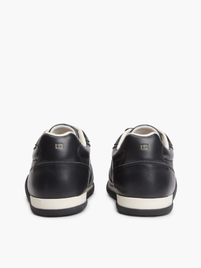 Black Leather Vintage Low Profile Sneakers  Women