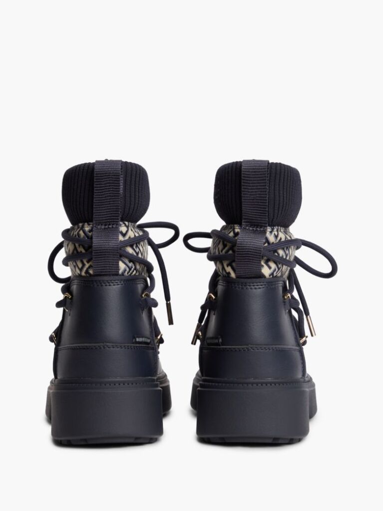 Blue TH Monogram Water Resistant Snow Boots  Women