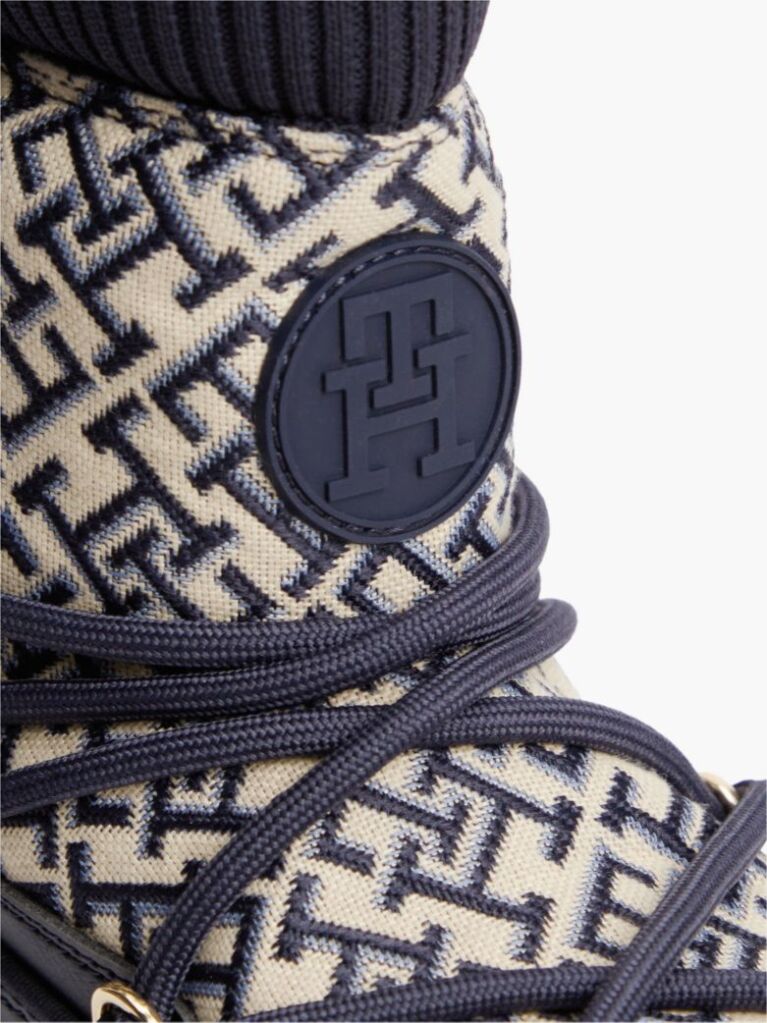 Blue TH Monogram Water Resistant Snow Boots  Women