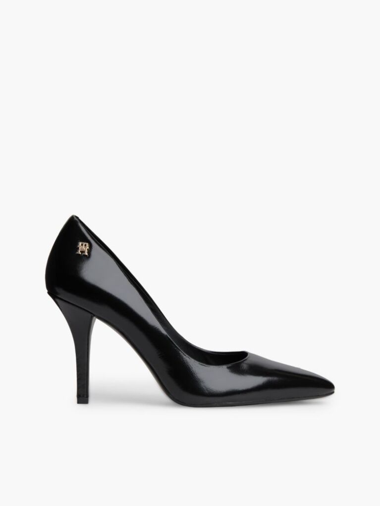 Black Leather TH Monogram High Heels  Women