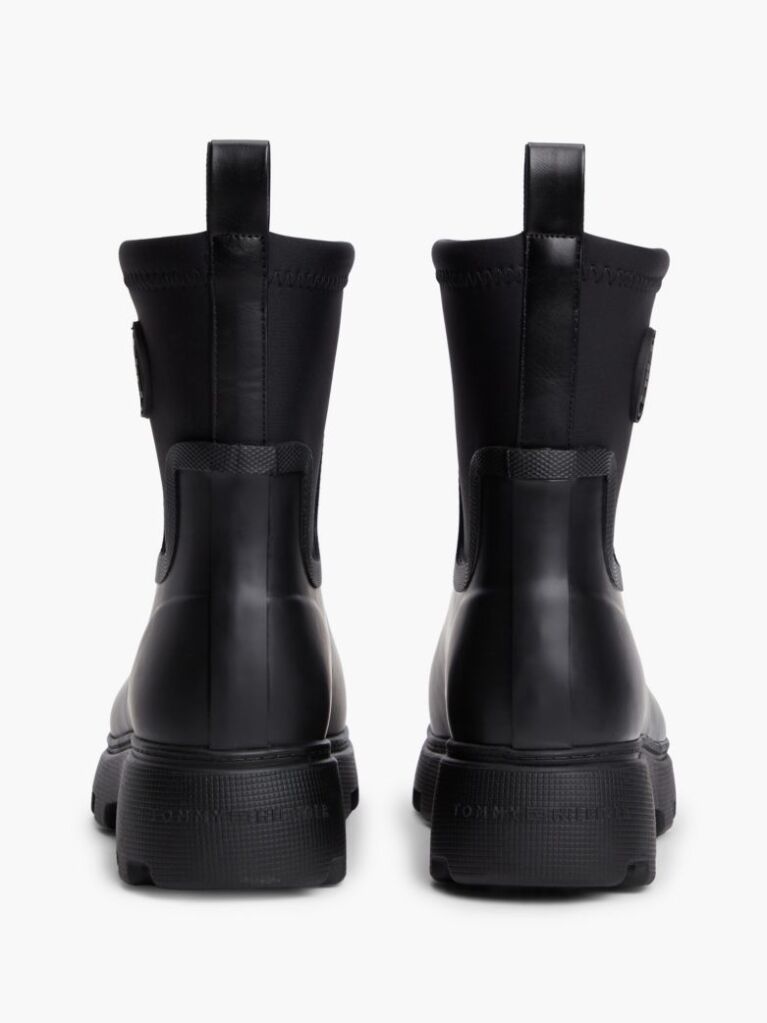 Black TH Monogram Cleat Rain Boots  Women