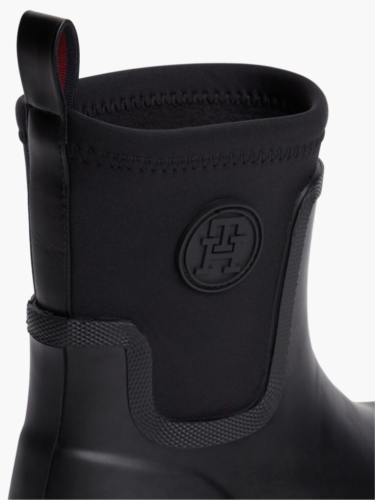 Black TH Monogram Cleat Rain Boots  Women