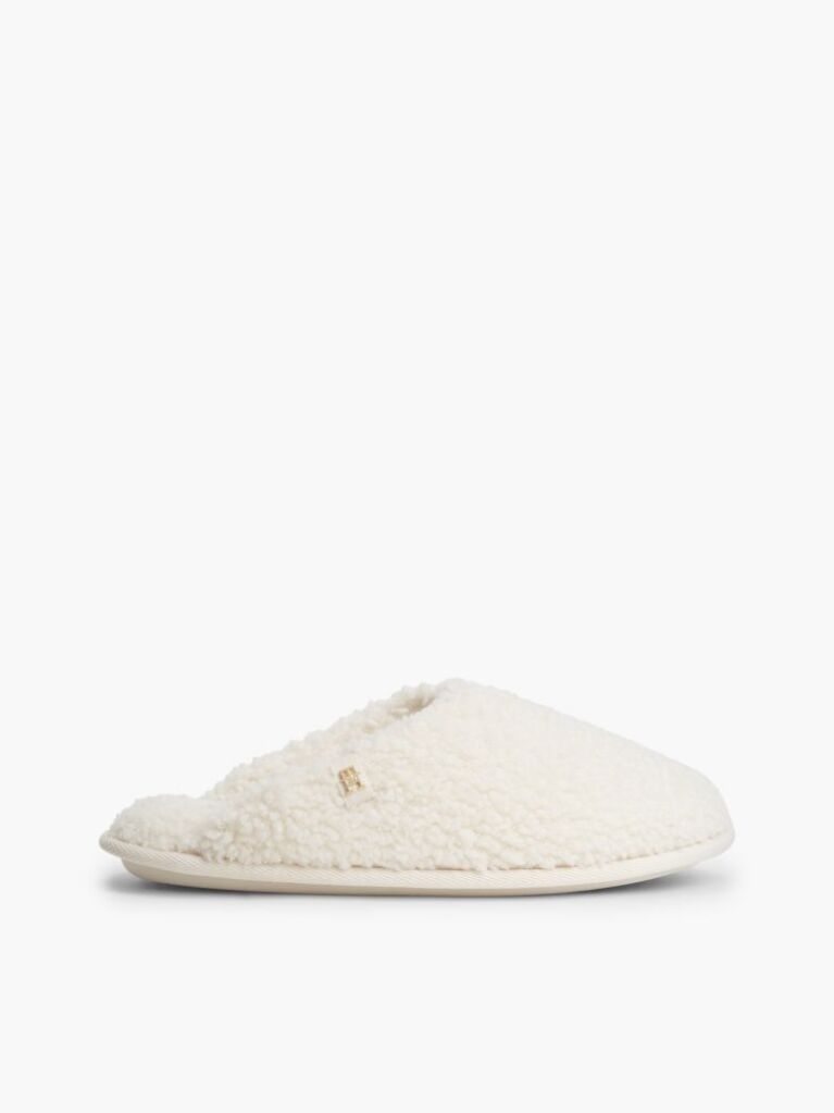 Beige TH Monogram Faux Fur Slippers  Women