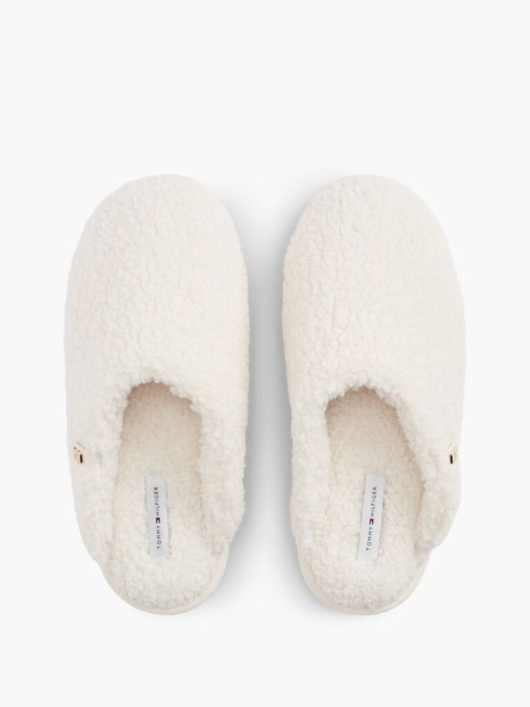 Beige TH Monogram Faux Fur Slippers  Women