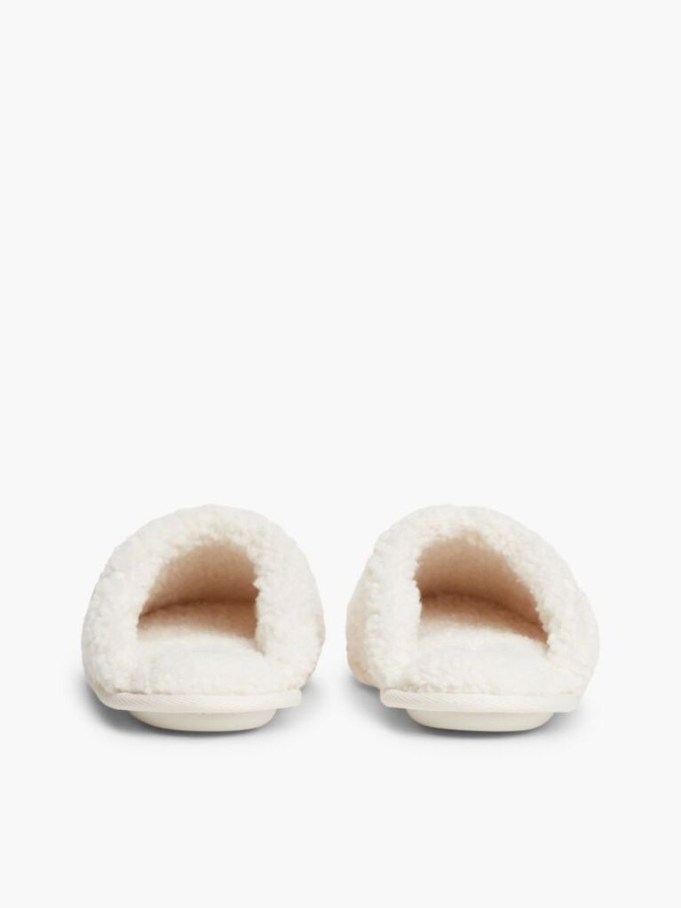 Beige TH Monogram Faux Fur Slippers  Women