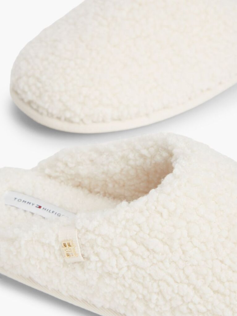 Beige TH Monogram Faux Fur Slippers  Women