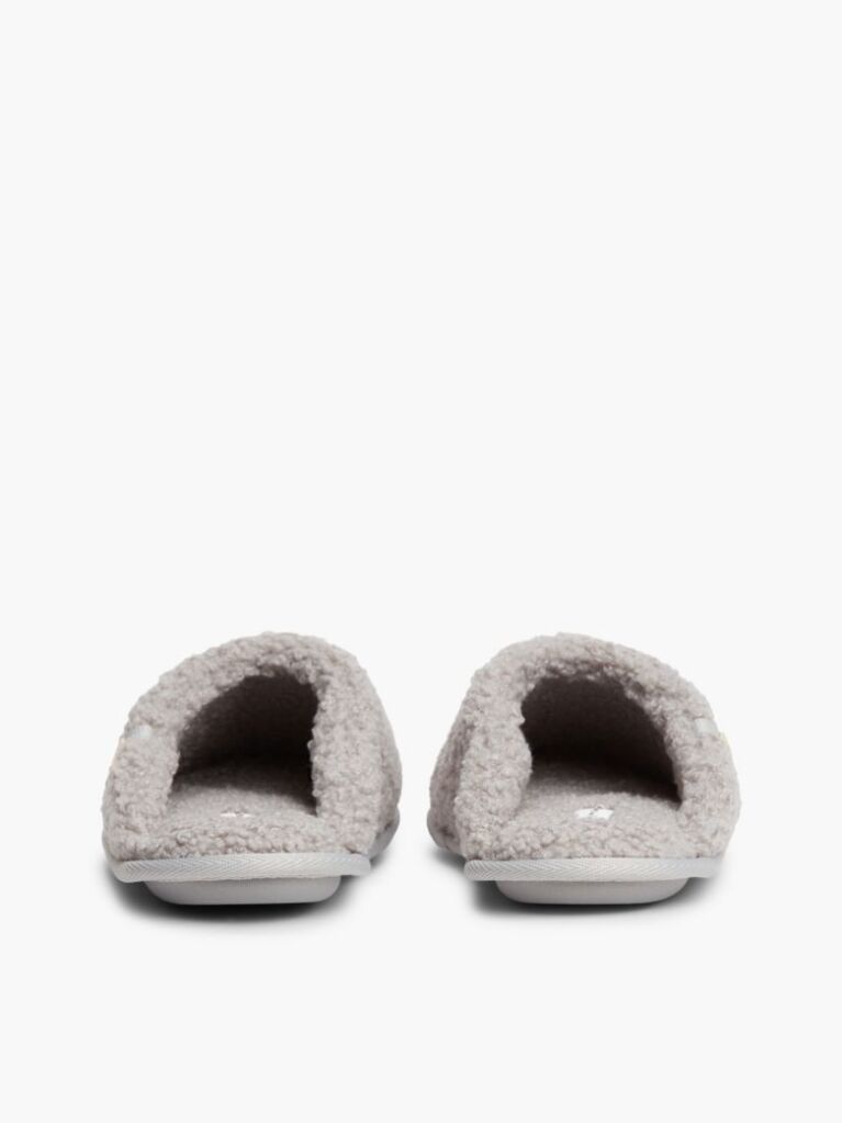 Grey TH Monogram Faux Fur Slippers  Women