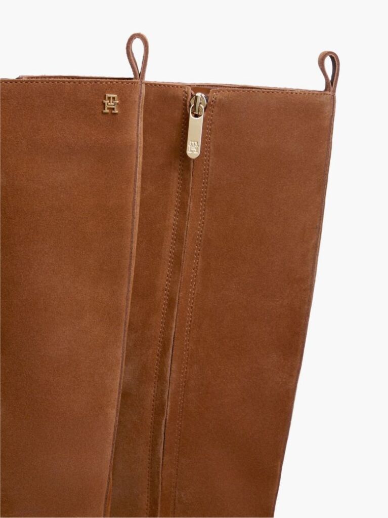 Brown Kitten Heel Suede Knee-High Boots  Women