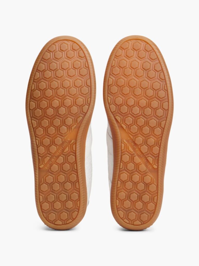 Beige Embossed TH Monogram Leather Sneakers  Women