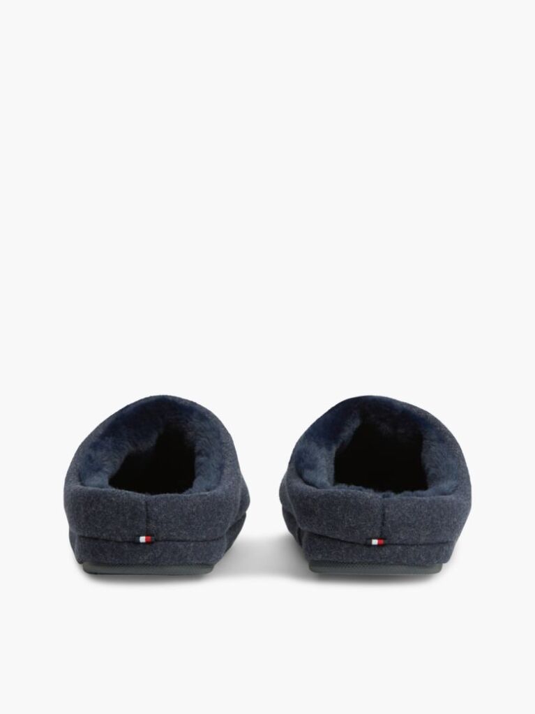 Blue Logo Embroidery Flannel Slippers  Women