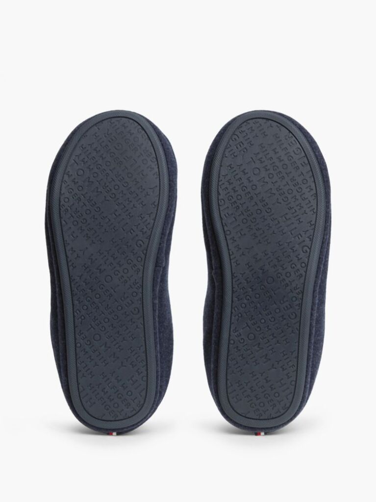 Blue Logo Embroidery Flannel Slippers  Women