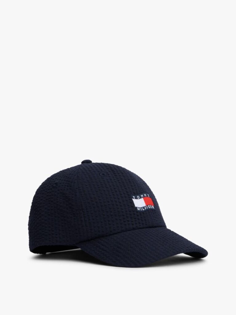 Μπλε Καπέλο Baseball Από Seersucker Με Wavy Σημαιάκι  Παιδί Unisex