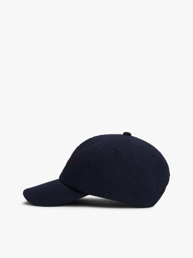 Μπλε Καπέλο Baseball Από Seersucker Με Wavy Σημαιάκι  Παιδί Unisex
