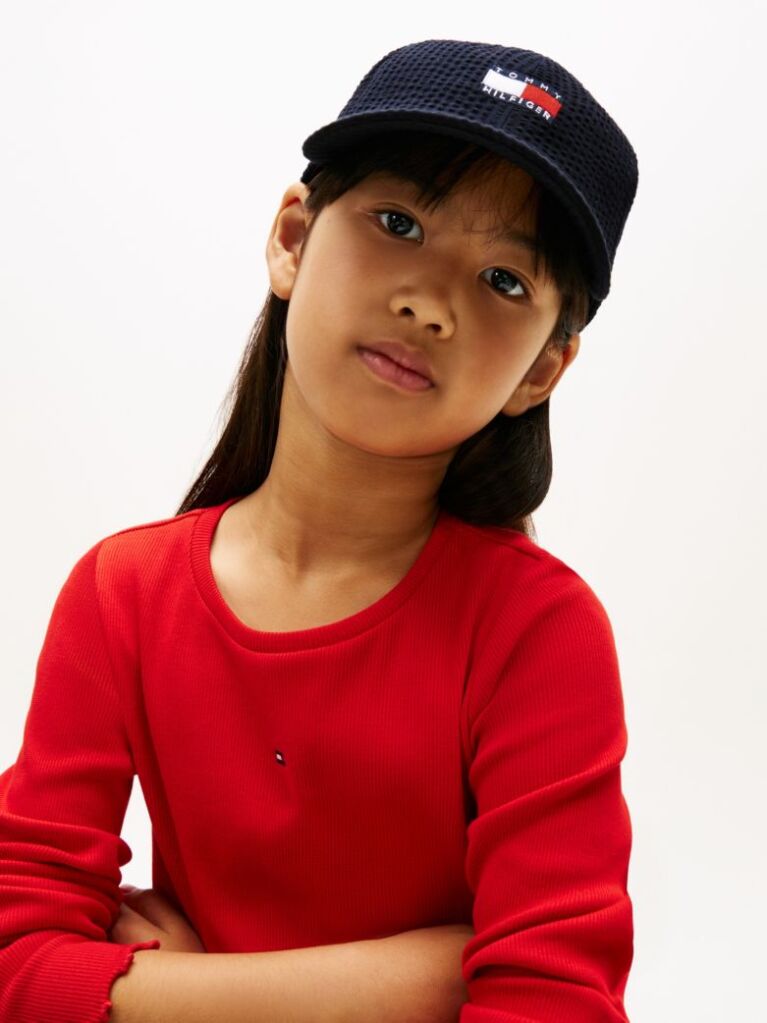 Μπλε Καπέλο Baseball Από Seersucker Με Wavy Σημαιάκι  Παιδί Unisex