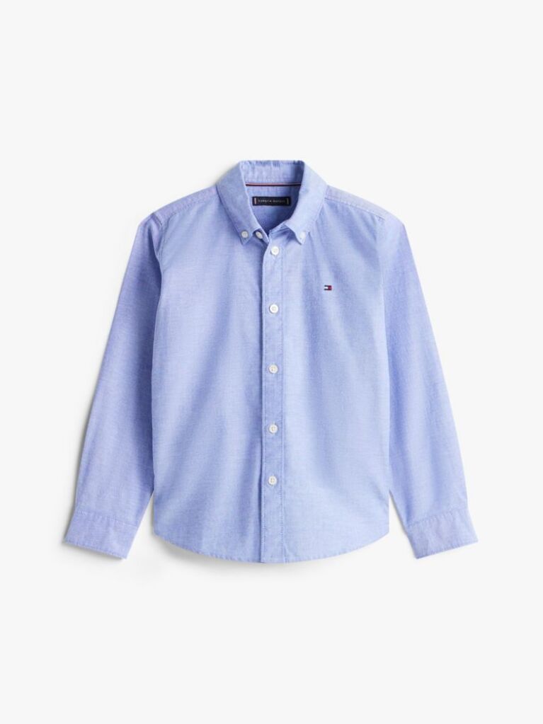Blue Stretch Cotton Poplin Shirt  Boys