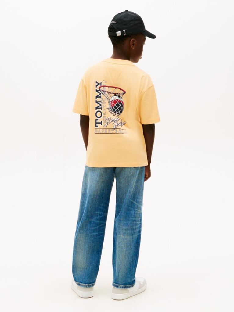Πορτοκαλί T-Shirt Με Πίσω Graphic Σχέδιο Και Κλασική Λαιμόκοψη  Αγόρια