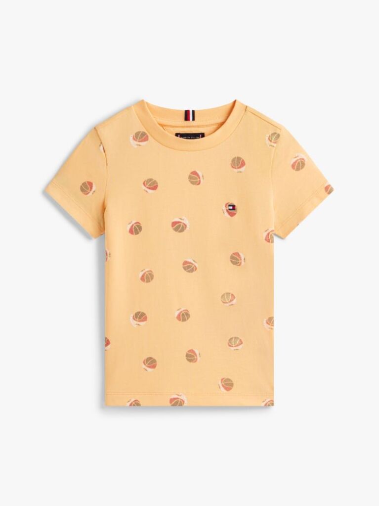 Πορτοκαλί Βαμβακερό T-Shirt Με Κλασική Λαιμόκοψη  Αγόρια