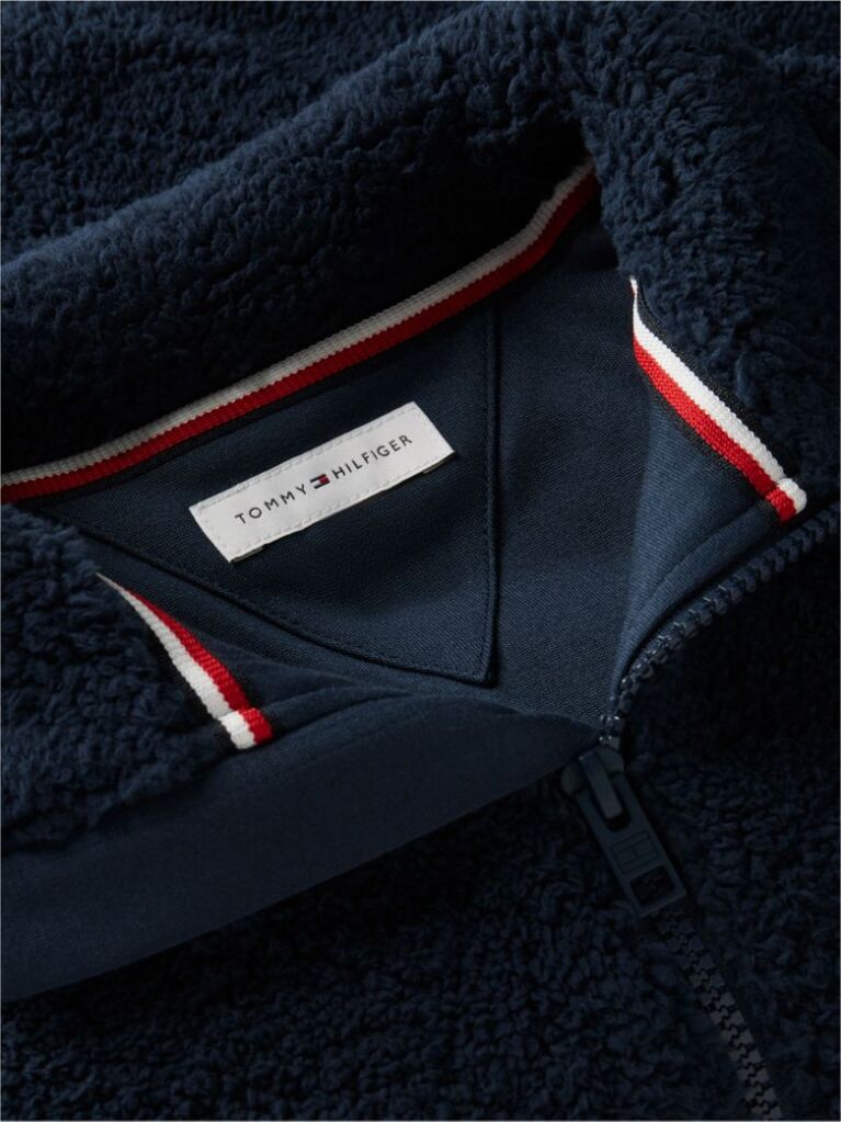 Μπλε Φούτερ Fleece Με Φερμουάρ Και Πίσω Σημαία  Αγόρια