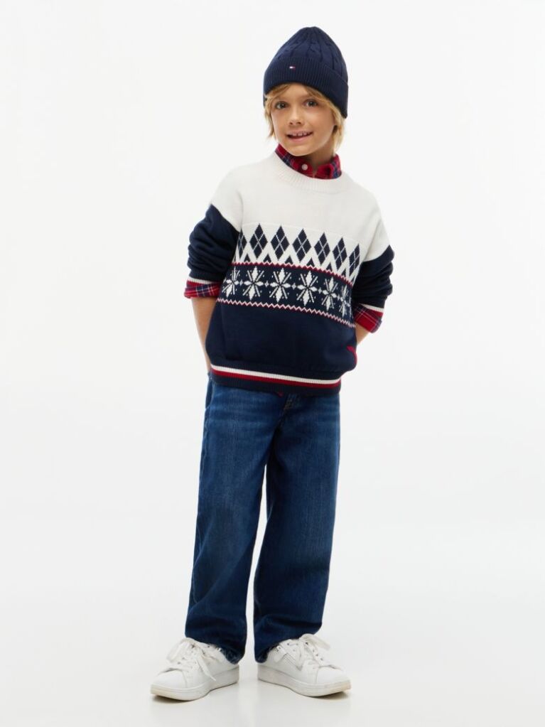 Multi Varsity Logo Fair Isle Jumper  Boys