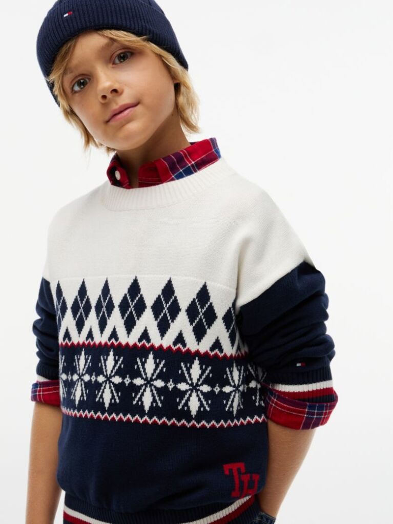 Multi Varsity Logo Fair Isle Jumper  Boys
