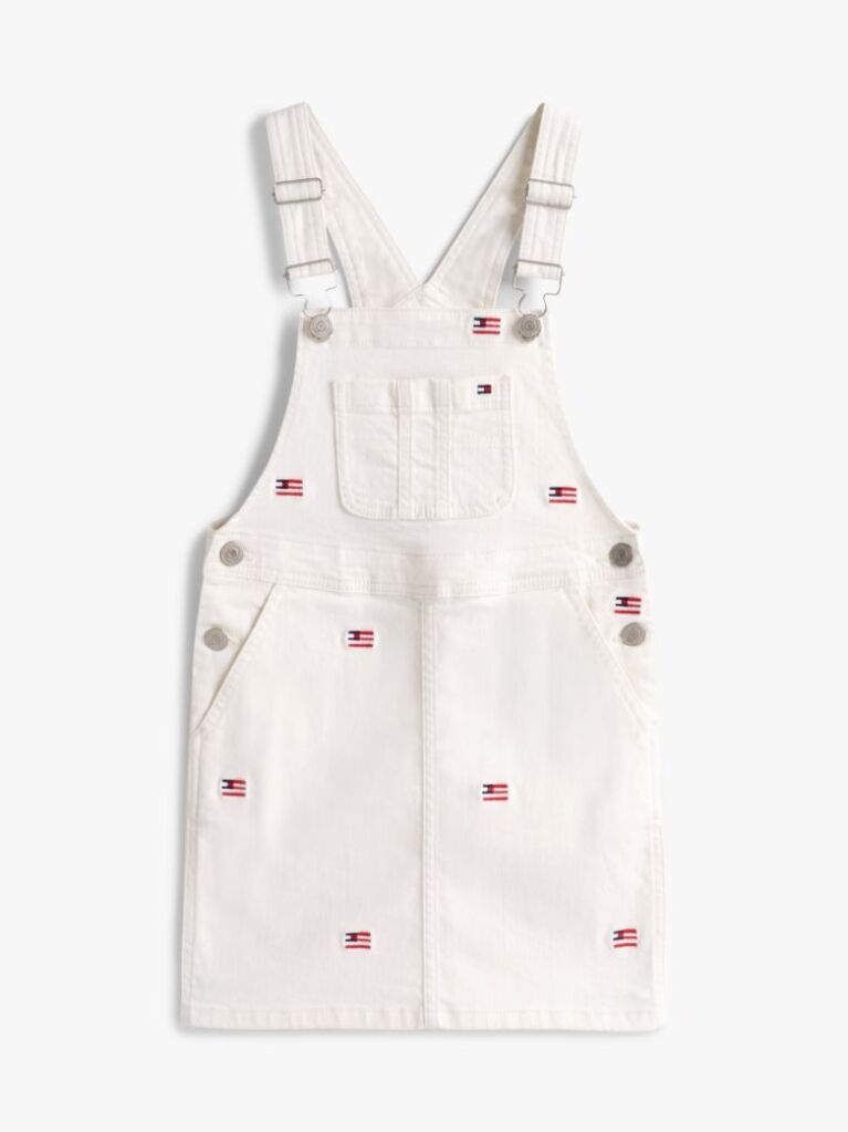 Άσπρο Denim Σαλοπέτα Με Κεντητό Σχέδιο  Κορίτσια