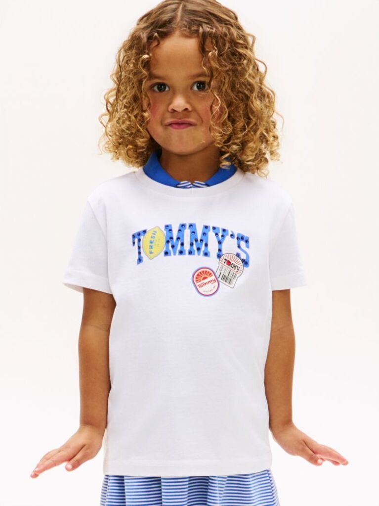 Άσπρο T-Shirt Από Βαμβακερό Jersey Με Λογότυπο  Κορίτσια
