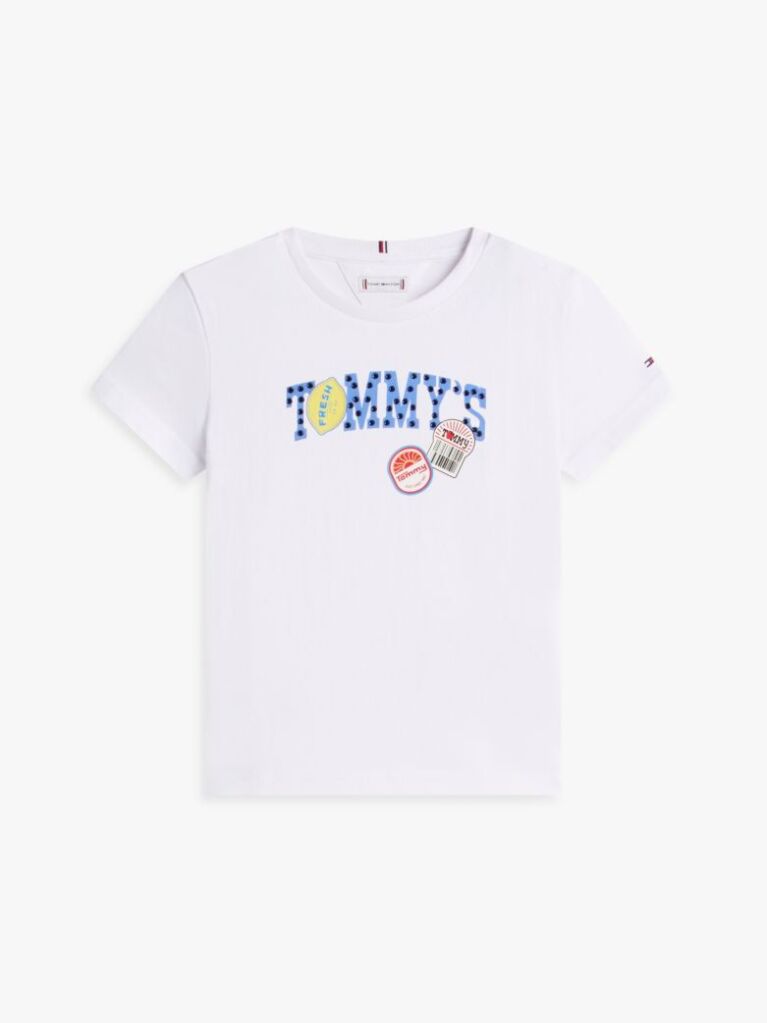 Άσπρο T-Shirt Από Βαμβακερό Jersey Με Λογότυπο  Κορίτσια