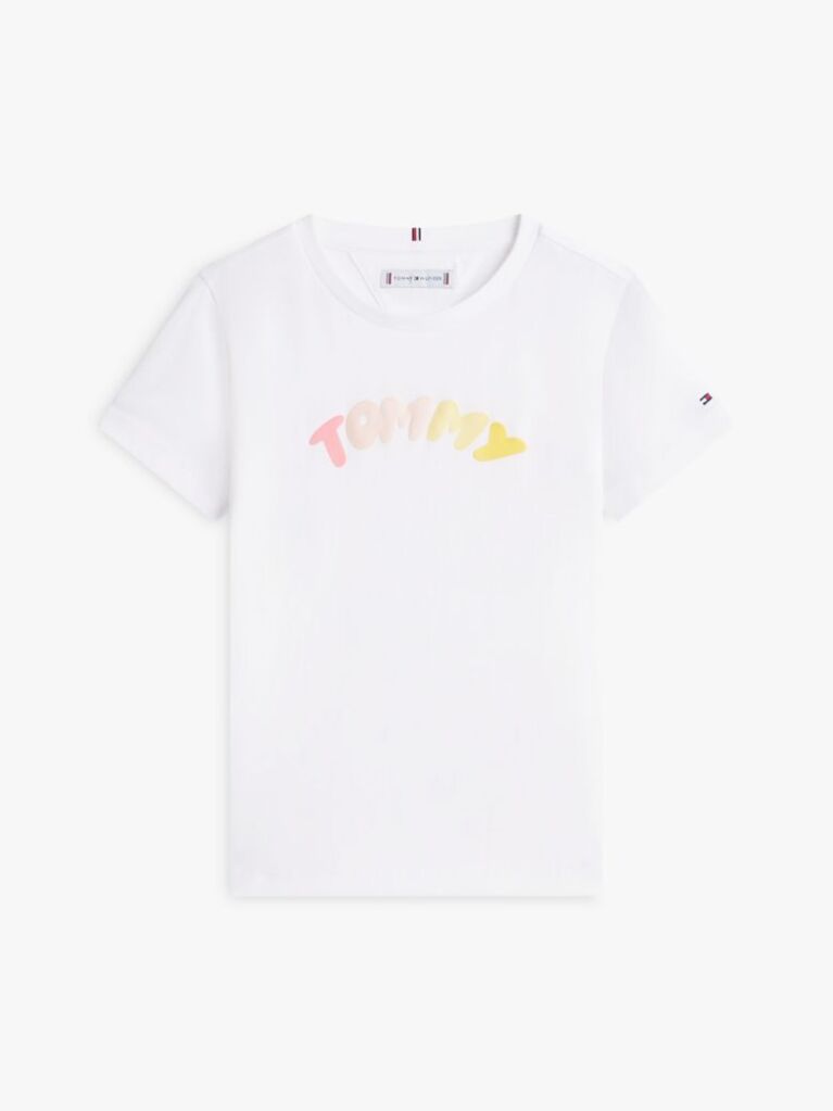 Άσπρο T-Shirt Με Λογότυπο Και Κλασική Λαιμόκοψη  Κορίτσια