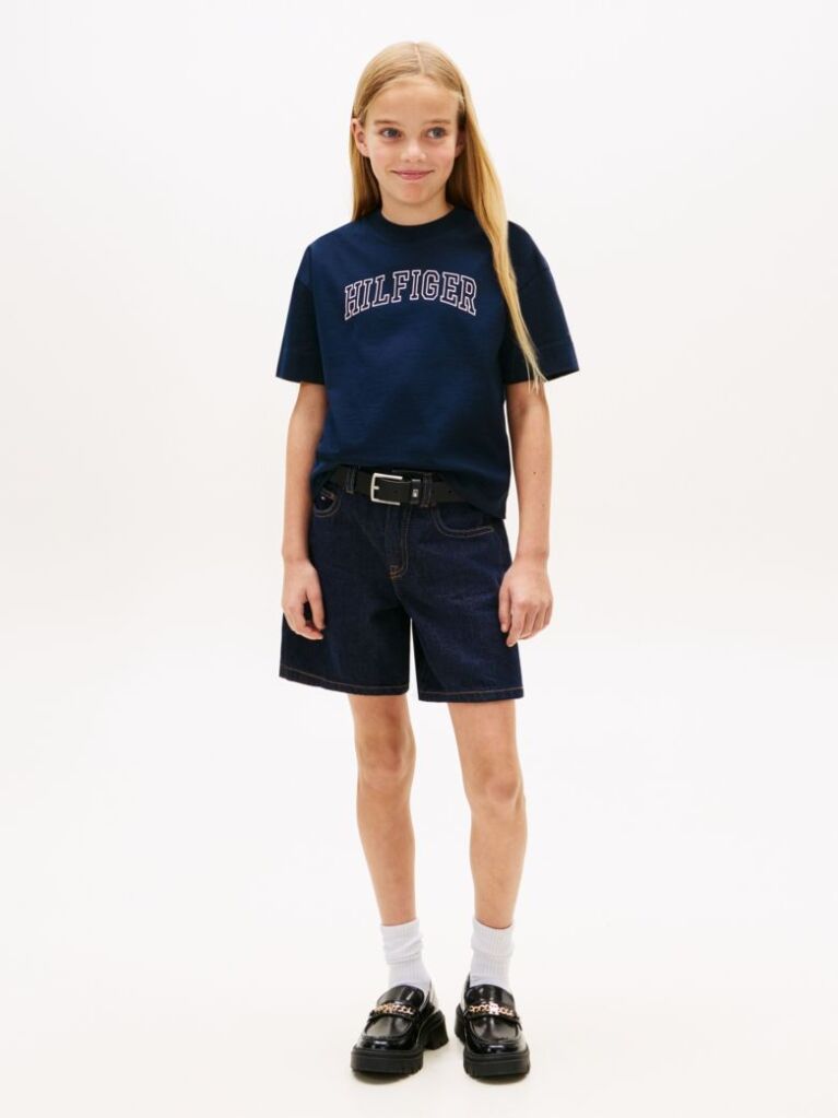 Μπλε T-Shirt Με Λογότυπο Και Κλασική Λαιμόκοψη  Κορίτσια