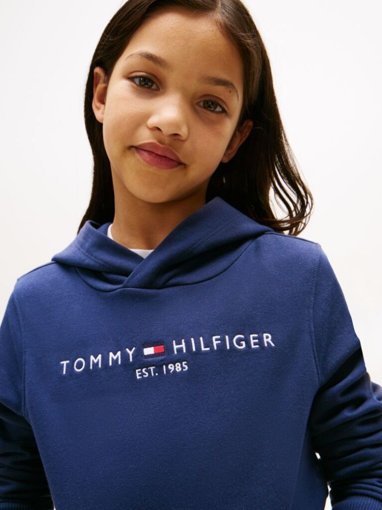 Μπλε Essential Hoody Από Οργανικό Βαμβάκι Με Λογότυπο  Παιδί Unisex